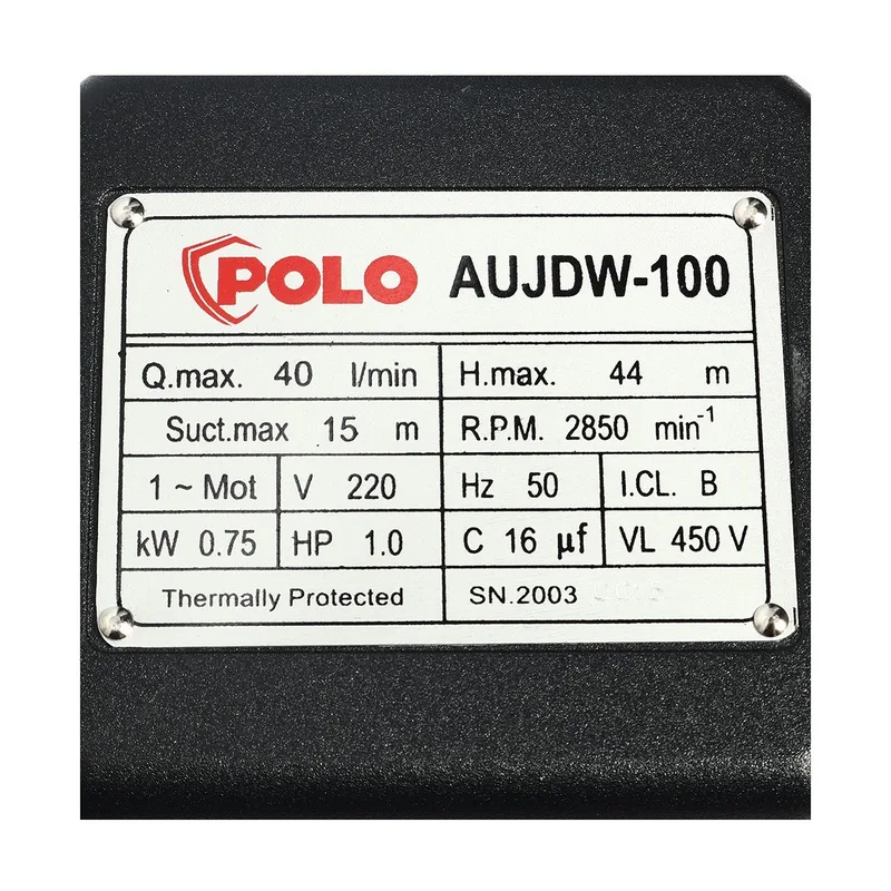 POLO ปั๊มหอยโข่งบาดาล 1HP รุ่น AUJDW-100(EJECTOR-1) - Image 4
