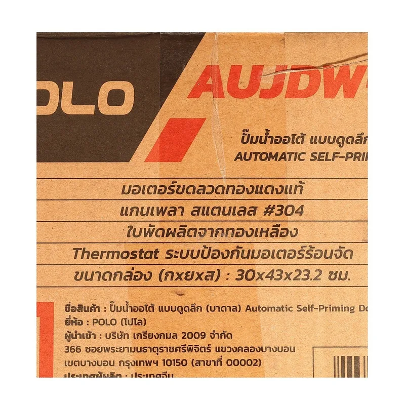POLO ปั๊มบาดาลออโต้ เจ็ทคู่ 1 HP รุ่น AUJDW-100B - Image 11