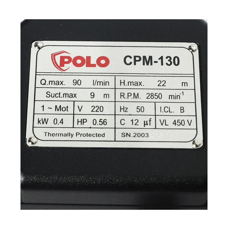 POLO ปั๊มหอยโข่ง 0.5HP 1" รุ่น CPM-130 - Image 4