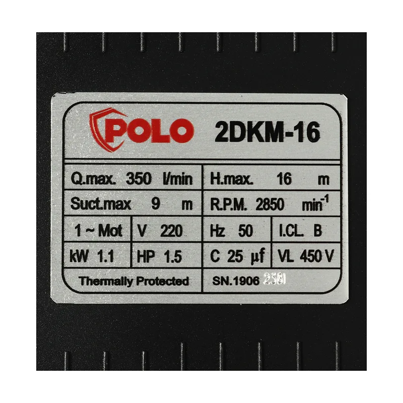 POLO ปั๊มหอยโข่ง 1.5 HP 2” รุ่น 2DKM-16 - Image 4
