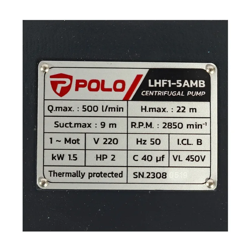 POLO ปั๊มหอยโข่ง 2HP 2" รุ่น LHF1-5AMB - Image 6