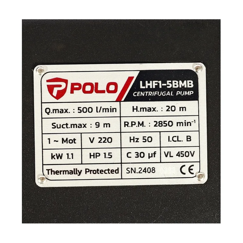POLO ปั๊มหอยโข่ง 1.5HP 2" รุ่น LHF1-5BMB - Image 7
