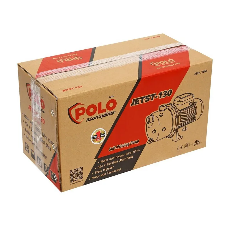 POLO ปั๊มหอยโข่งล่อน้ำ 1HP,1" (SS) รุ่น JETST-130 - Image 6