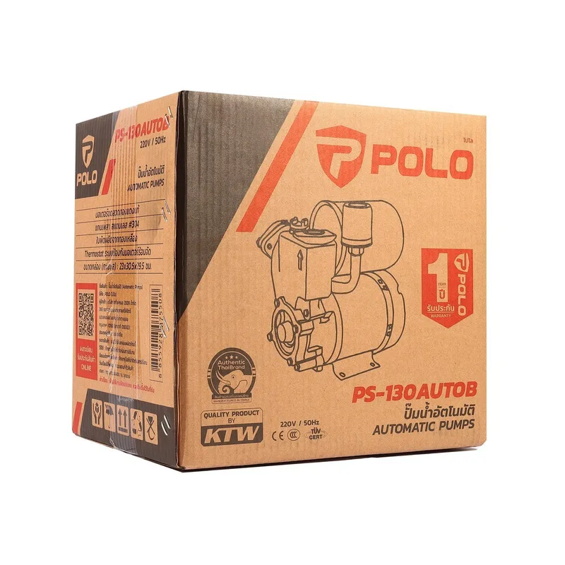 POLO ปั๊มอัตโนมัติ 1/3 HP 1" รุ่น PS-130AUTOB - Image 10