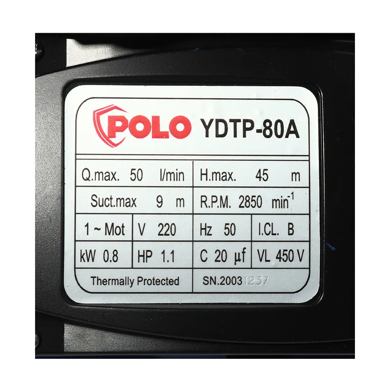 POLO ปั๊มอัตโนมัติ 1 HP รุ่น YDTP-80A - Image 4