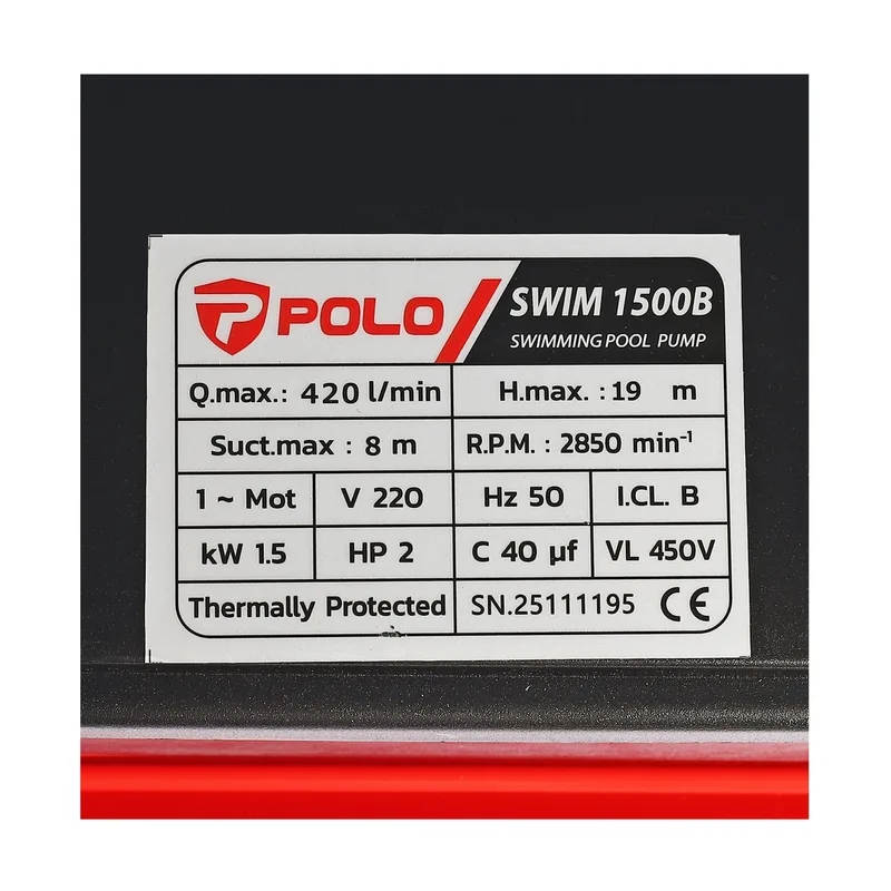 POLO ปั๊มสระว่ายน้ำ 2HP 2" รุ่น SWIM 1500B - Image 8