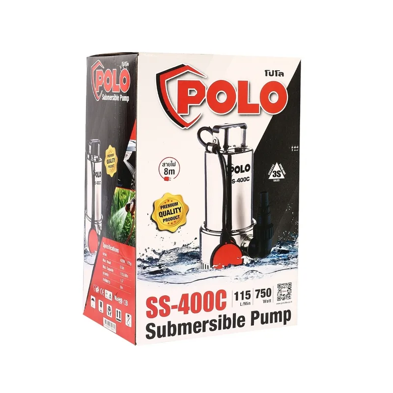 POLO ปั๊มจุ่ม เสื้อสแตนเลส (น้ำสะอาด) รุ่น SS-400C - Image 10