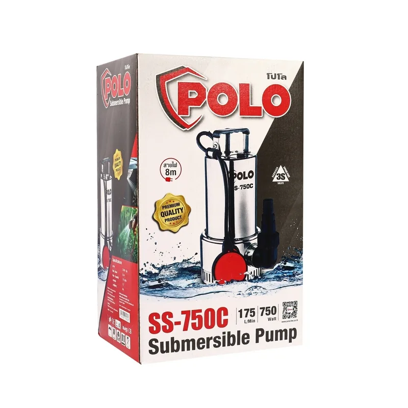 POLO ปั๊มจุ่ม เสื้อสแตนเลส (น้ำสะอาด) รุ่น SS-750C - Image 9