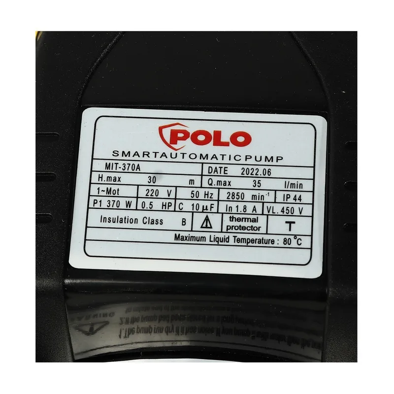 POLO ปั๊มน้ำอัตโนมัติ 370W+ฝาครอบ รุ่น MIT370A - Image 5