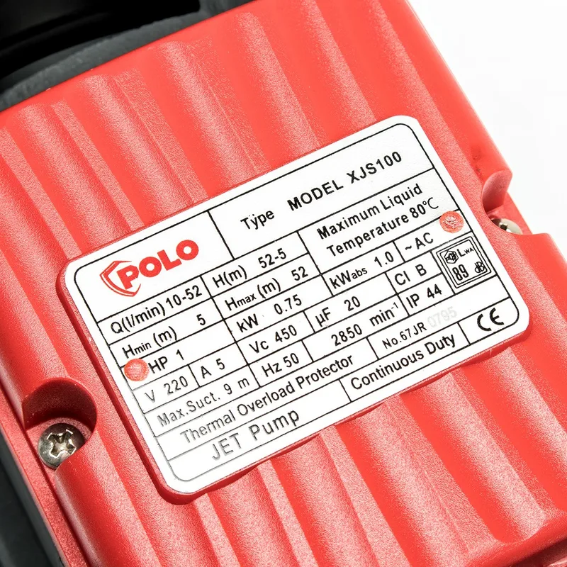 POLO ปั๊มหอยโข่งล่อน้ำ 1HP,1" รุ่น XS100 - Image 4
