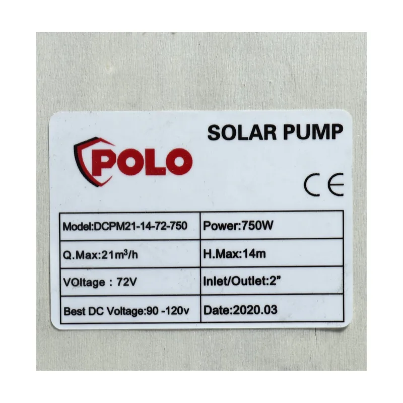 POLO ปั๊มหอยโข่งโซล่า 750W 72V MAX 14 ม.SOLAR - Image 5