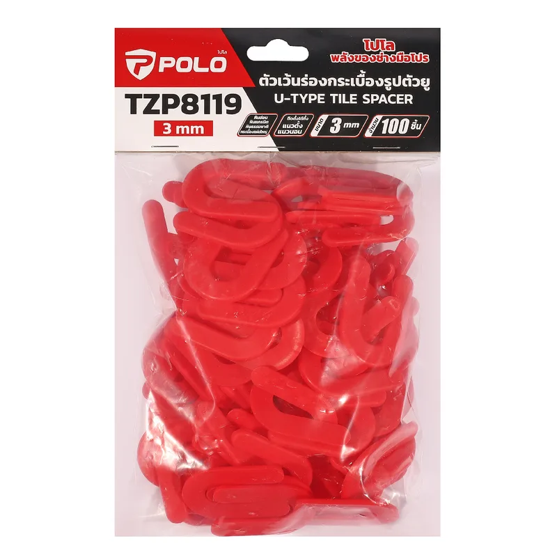 POLO ตัวยูเว้นร่องกระเบื้อง รุ่น TZP-8119-1U-3.0MM