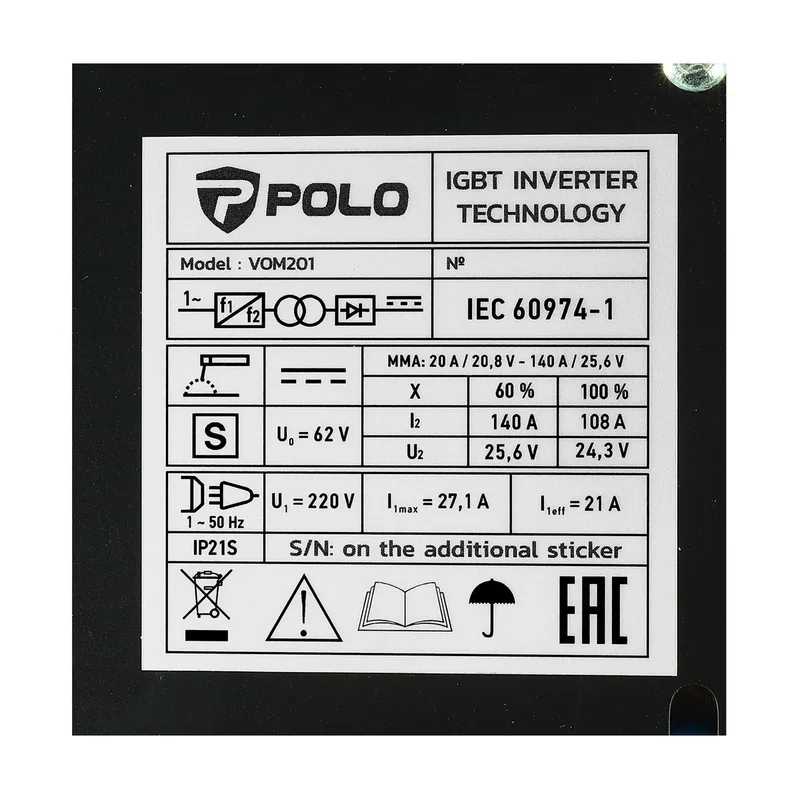 POLO เครื่องเชื่อม (IGBT) รุ่น VOM201 - Image 7