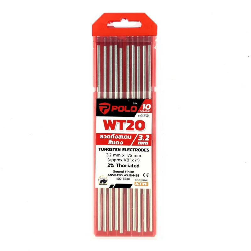 POLO ลวดทังสเตนสีแดง (WT20) 3.2MM (10PCS/1PAC)