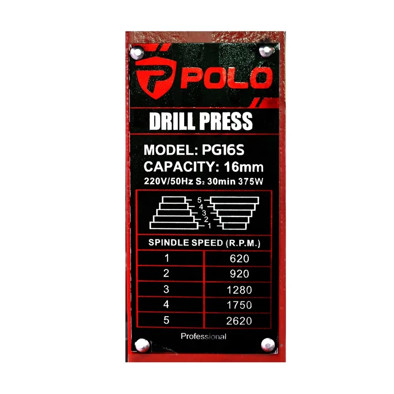 POLO สว่านแท่น 16 มม.375W มีเลเซอร์+เซฟตี้ รุ่น PG16S - Image 7