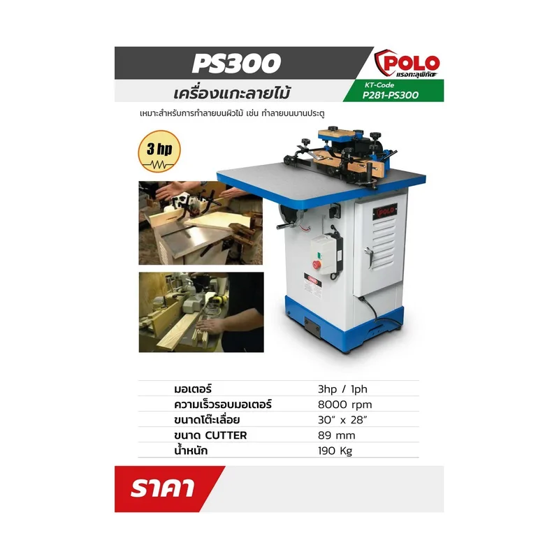 POLO เครื่องแกะลายไม้ / 3 HP/ 1 PH รุ่น PS300 - Image 3
