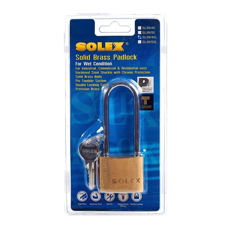 SOLEX กุญแจคล้อง รุ่น SL99 คอยาว L40 MM