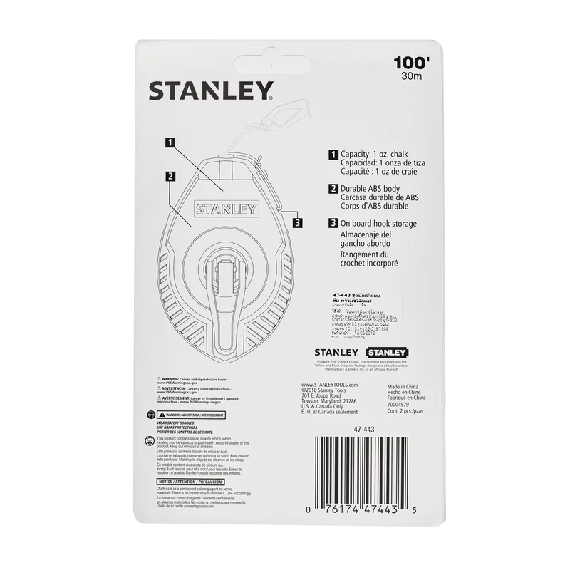 STANLEY 47-443 บักเต้า+ลูกน้ำ+ชอล์ก30ม สีน้ำเงิน - Image 3