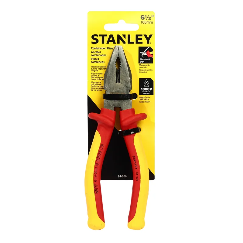 STANLEY 84-000 คีมปากตรง/จิ้งจก หุ้มฉนวน 165มม.