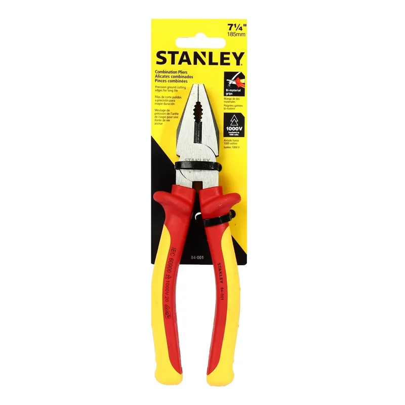 STANLEY 84-001 คีมปากตรง/จิ้งจก หุ้มฉนวน 185มม.