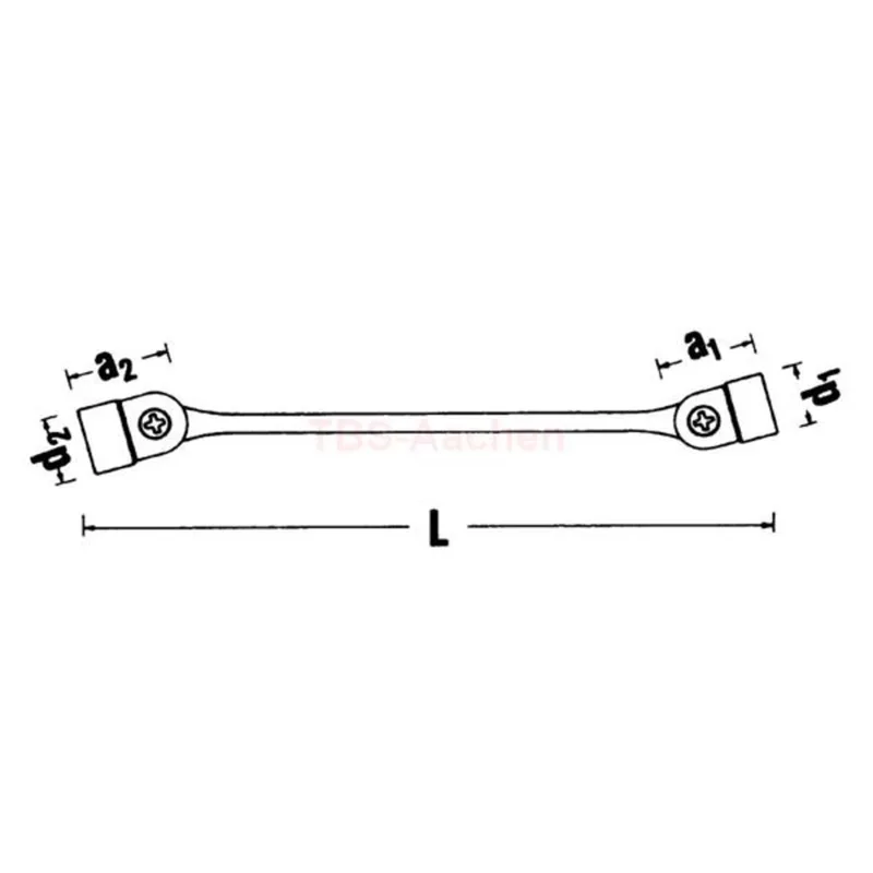 Stahlwille 43011617 29 16X17 DOUBLE ENDED FLEXI-JOINT SPAN - Image 2