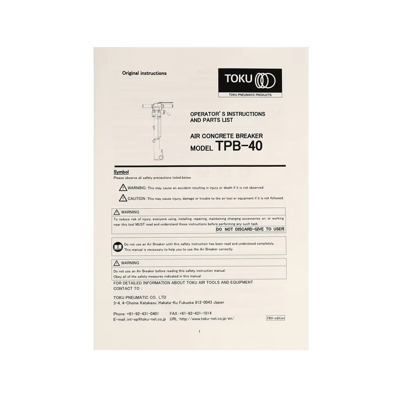 TOKU เครื่องสกัดลม TPB-40 + ดอกสกัดแหลม 18" - Image 6