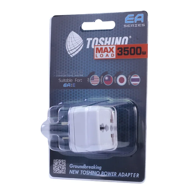 TOSHINO ปลั๊กแปลง อะแดปเตอร์ 2 ขาแบน 16 แอมป์ รุ่น EA-E รองรับไฟ 3500W - Image 8