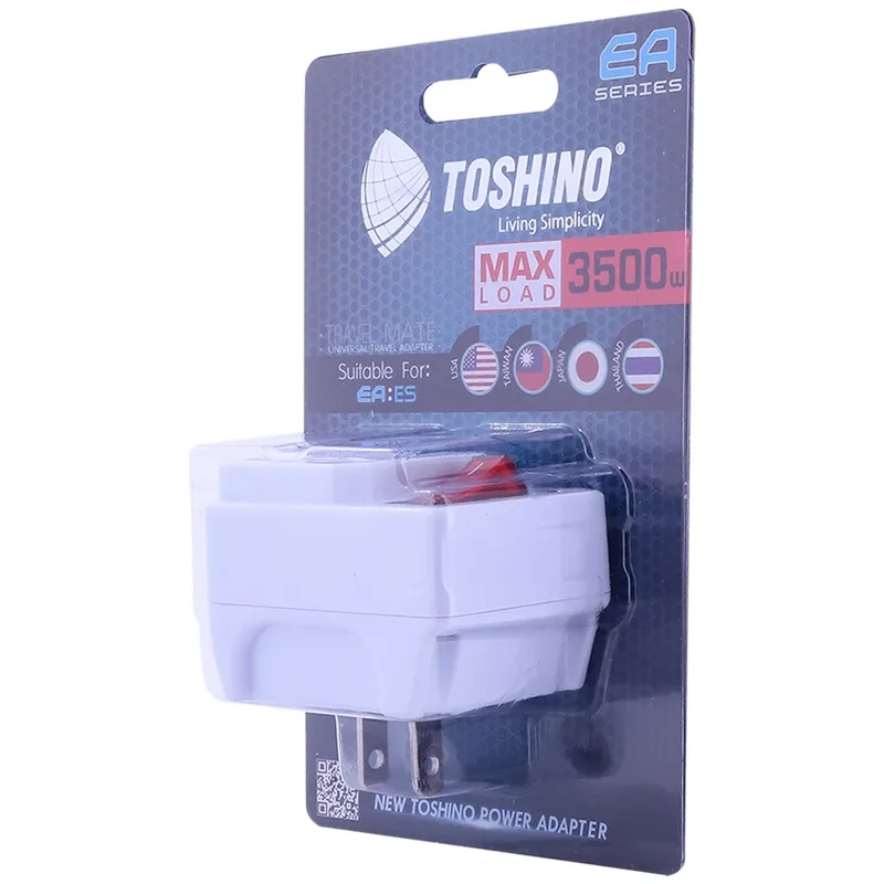 TOSHINO ปลั๊กแปลง อะแดปเตอร์ 1 ช่อง 2 ขา 1 สวิตช์ 16A 3500W รุ่น EA-ES - Image 8