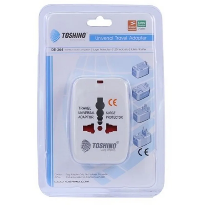 TOSHINO อะแดปเตอร์ 4IN1 รองรับไฟได้สูงสุด 10A 2300W รุ่น DE-204 สีขาว - Image 3