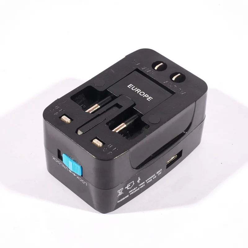TOSHINO ปลั๊กแปลงนานาชาติ 10A สีดำ 4IN1 พร้อมช่องเสียบ USB รุ่น DE-205 - Image 4