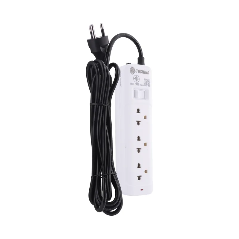 TOSHINO ปลั๊กรางไฟ 3 ช่อง 1 สวิตช์ รองรับกำลังไฟ 10A 2300W รุ่น SO-32 - Image 3