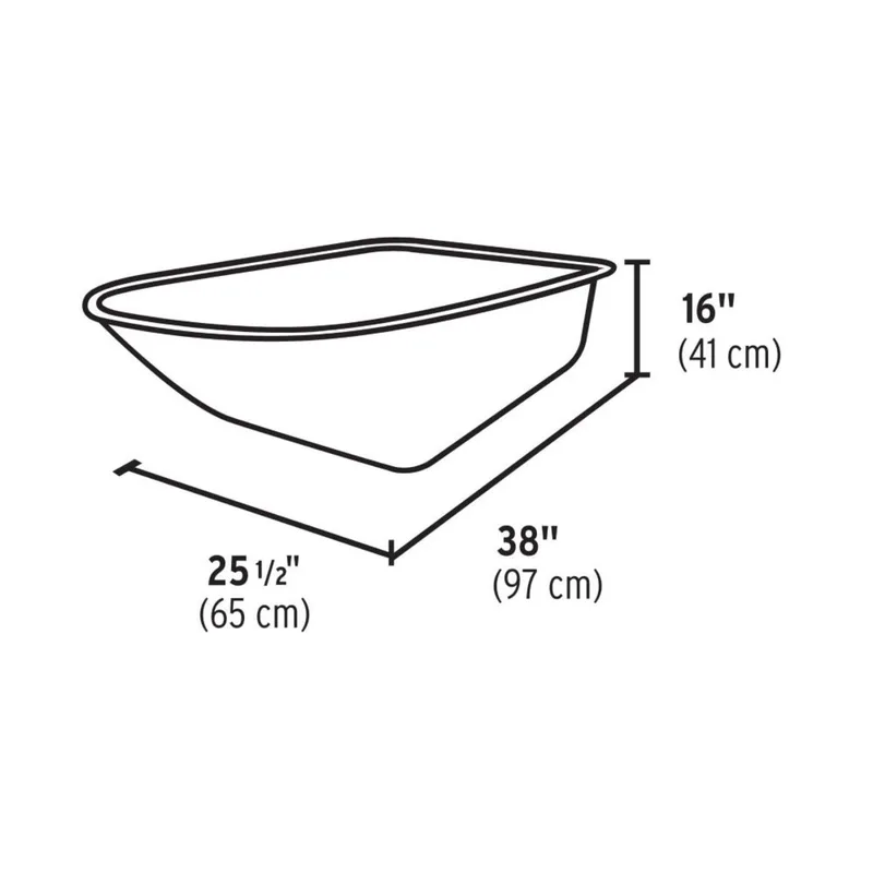 TRUPER รถเข็นปูน ถาดเหล็ก สีแดง 6.3 ฟุต ล้อยางลม รุ่น 11776 - Image 3