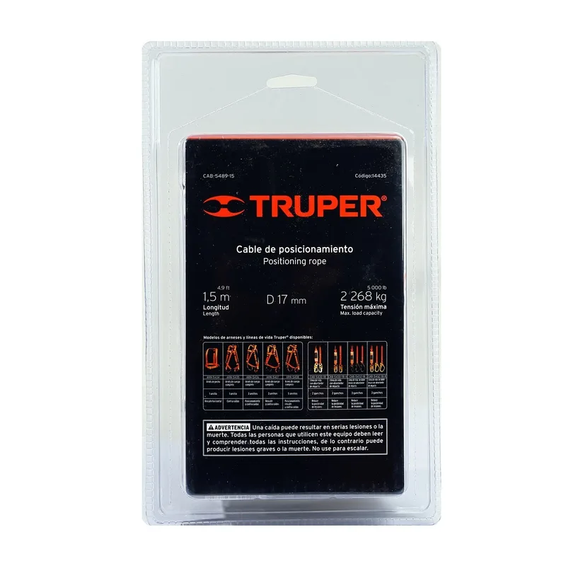 TRUPER เชือกนิรภัยสีขาว 5 ฟุต 1 ตะขอ (14435) รุ่น CAB-5489-15 - Image 3