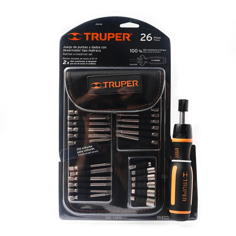 TRUPER ชุดไขควง 1/4 นิ้ว ด้ามฟรี ดอกไขควง 24 หัว รุ่น 18219
