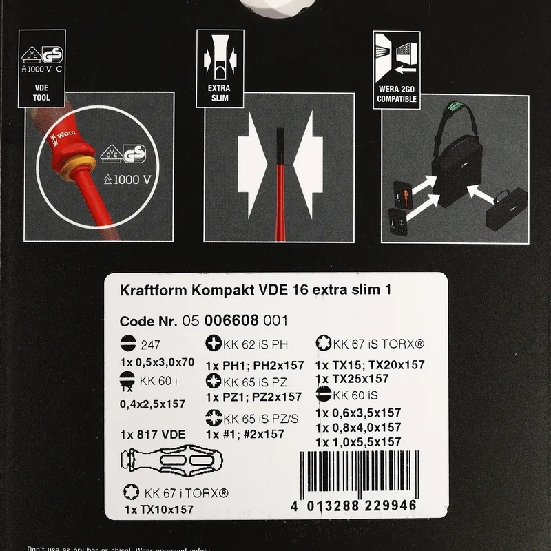 WERA ชุดไขควง KRAFTFORM KOMPAKT VDE 16 รุ่น 05006608001 - Image 10