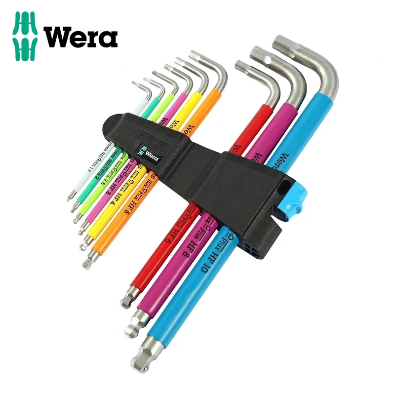 WERA ชุดประแจหกเหลี่ยม 3950/9 Hex-Plus Multicolour HF Stainless 1 รุ่น 05022699001