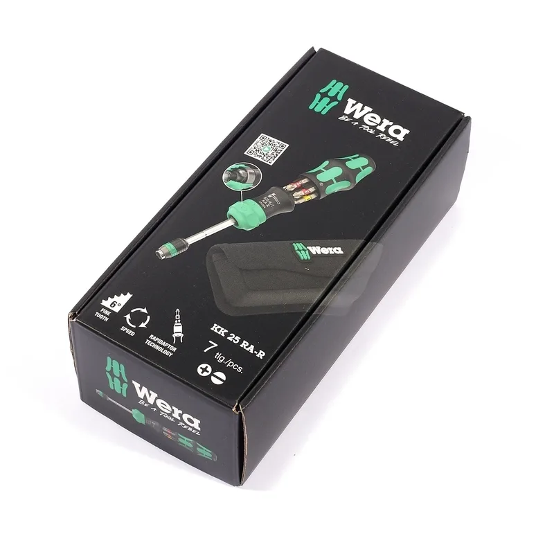 WERA ไขควง Kraftform Kompakt 25 RA-R แบบหมุนกลับได้ พร้อมกระเป๋า จำนวน 6 ชิ้น - Image 8
