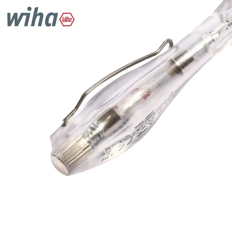 WIHA ไขควงวัดไฟ SoftFinish 110–250 โวลต์ หัวแบน ใสโปร่งแสง พร้อมคลิปแบบสวม รุ่น 255-1 - Image 3