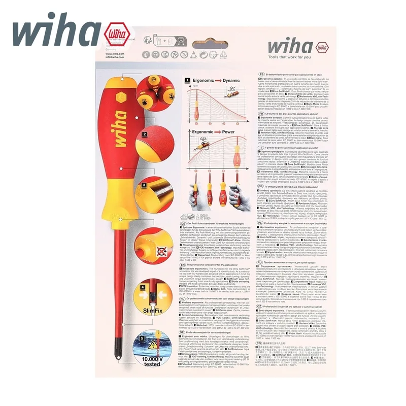 WIHA ชุดไขควง SoftFinish Electric SlimFix หัวแบน/หัวPozidriv 6 ชิ้น รุ่น 3201ZK6 รหัส - Image 6