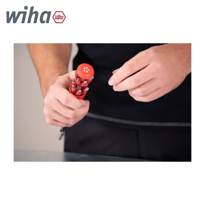 WIHA LiftUp 25® ไขควงพร้อมแท่นเก็บบิตแม่เหล็ก 12 ชิ้น – ขนาด 1/4 นิ้ว บรรจุภัณฑ์กระดา - Image 3