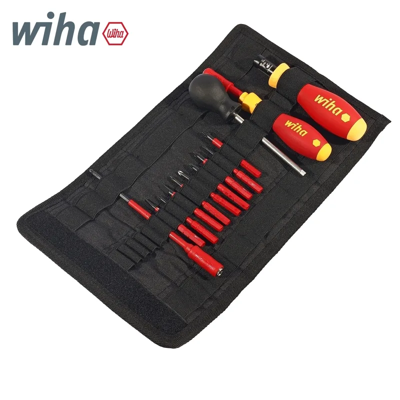 WIHA ชุดไขควงทอร์ค TorqueVario-S electric 0.8–5 Nm แบบผสม ปรับแรงบิดได้ 14 ชิ้น พร้อม