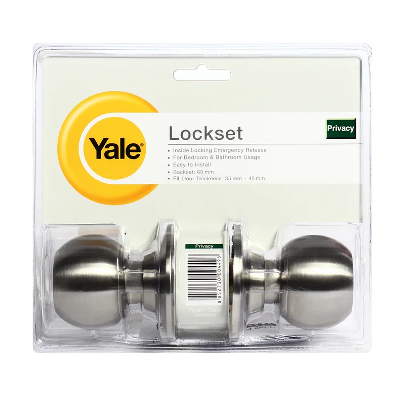 YALE ลูกบิดห้องน้ำหัวกลม 65 มม.สีสแตนเลส รุ่น VCA5122